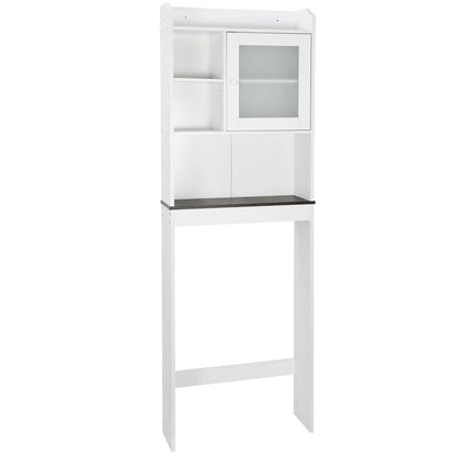 ZenSports Over The Toilet Storage Cabinet Organizer Bathroom Space Saver W/Adjustable Shelves, White
