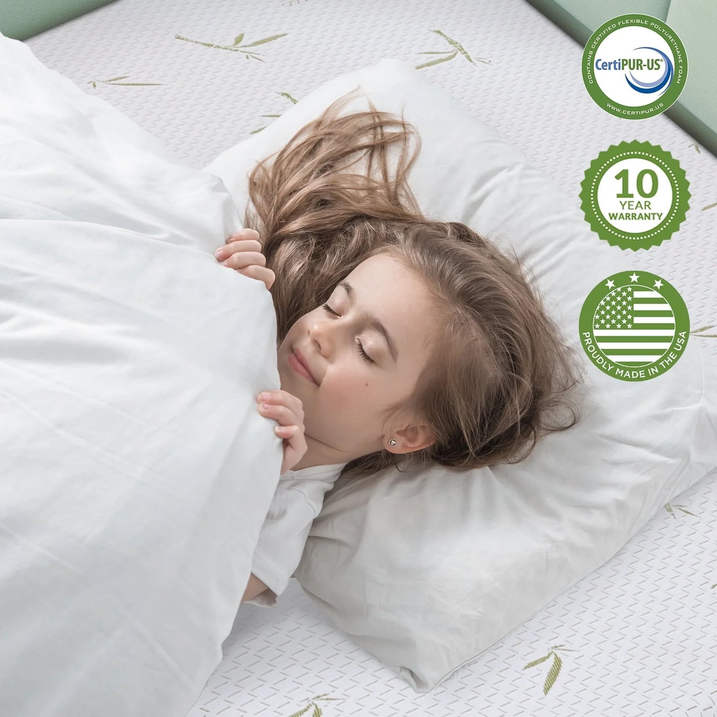 6 inch Twin Memory Foam Mattress with Bamboo Cover, CertiPUR-US Certified, Mattress in a Box