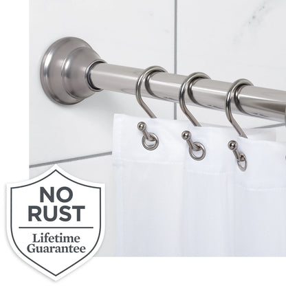 (4 pack) Better Homes & Gardens Wave Finial No Rust 43° F to 72° F Adjustable Tension Shower Curtain Rod, Nickel
