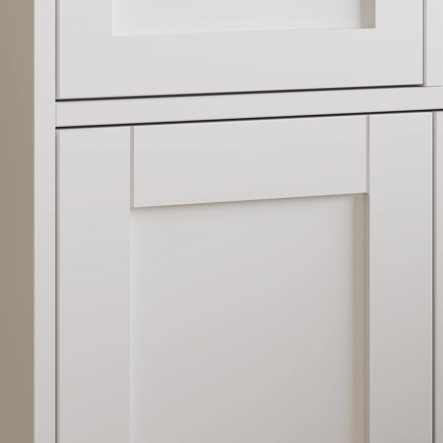 UBesGoo Tall Bathroom Cabinet Storage with 4 Doors & 2 Drawers, Wooden Kitchen Hutch, Large Display Cabinet, White