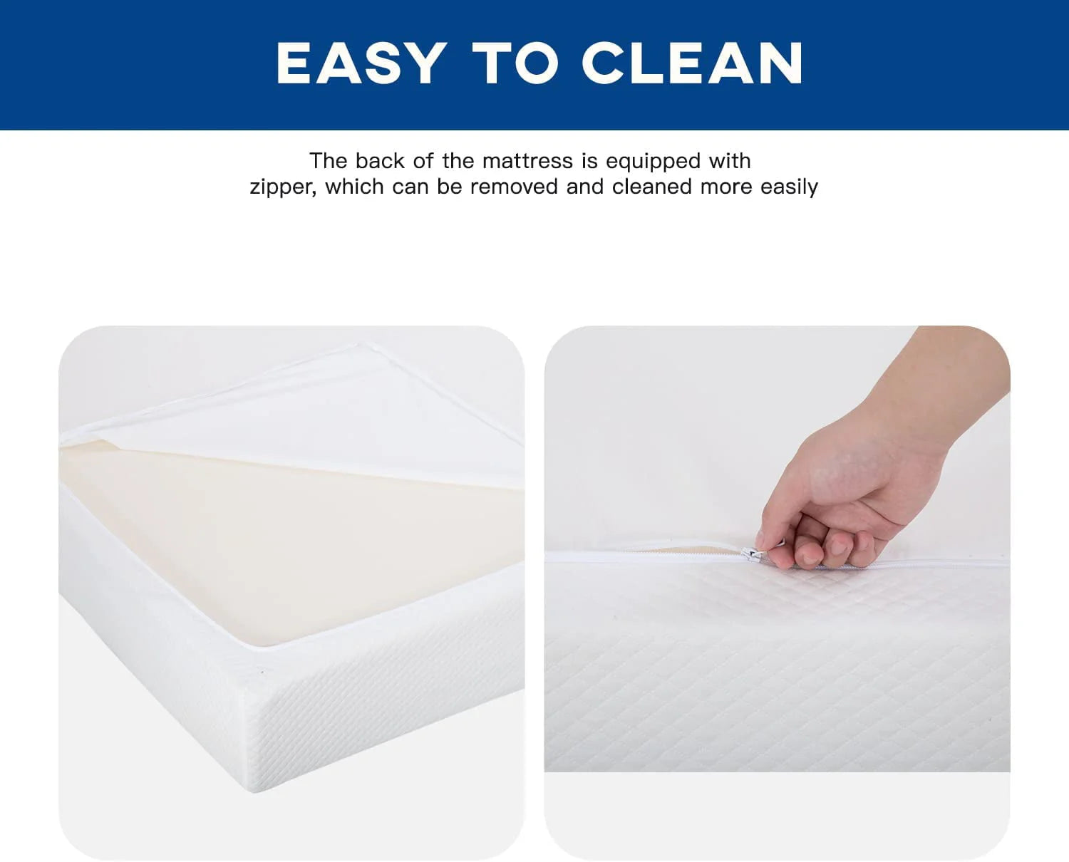 FDW Twin Mattress 6 inch Gel Memory Foam Mattress Queen Mattresses Medium Firm Mattresses,White