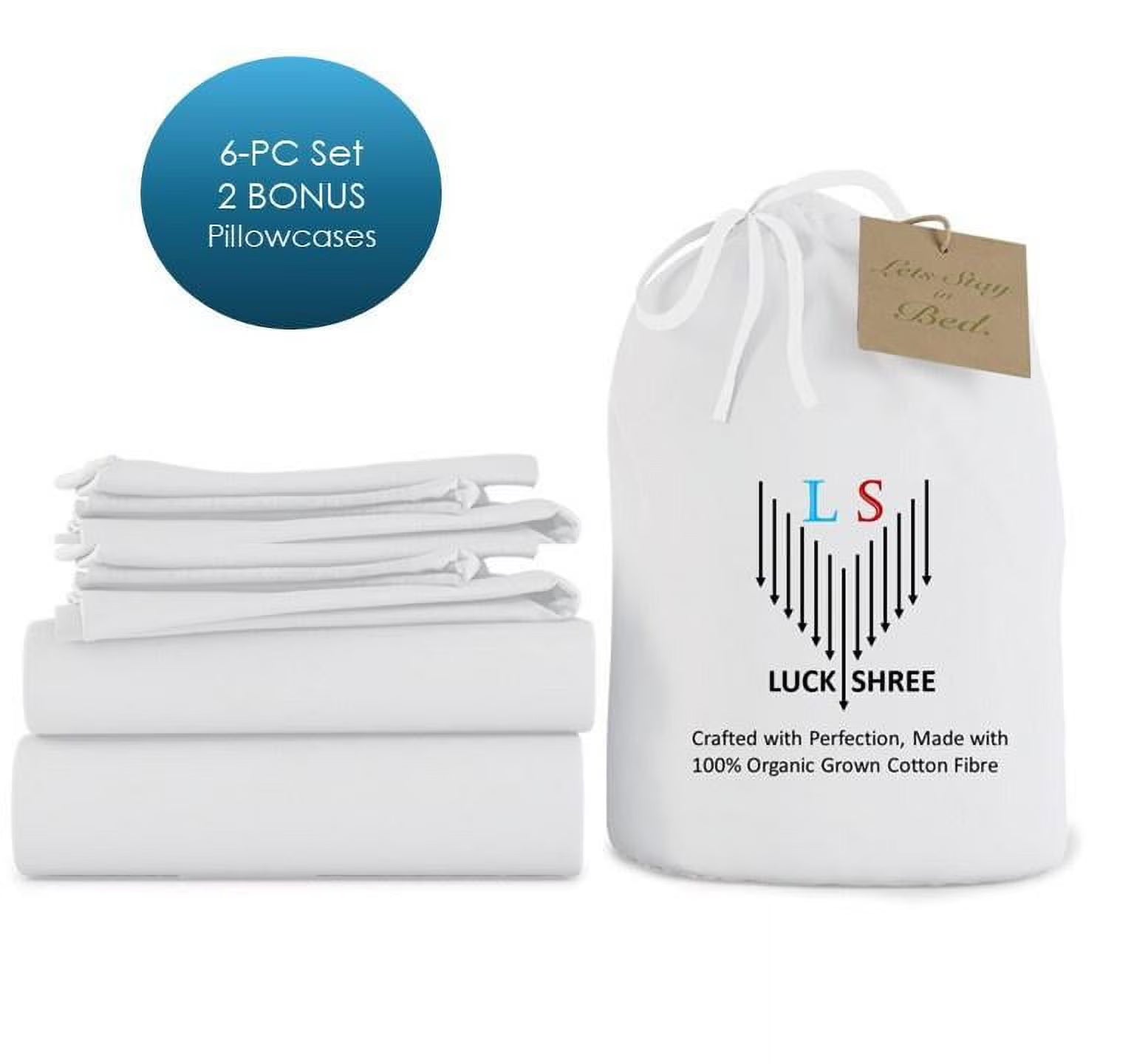 24-INCH EXTRA DEEP POCKETS -King Organic 1000-TC Cotton 6-PC Sheet Set with 4 Pillowcases - Black