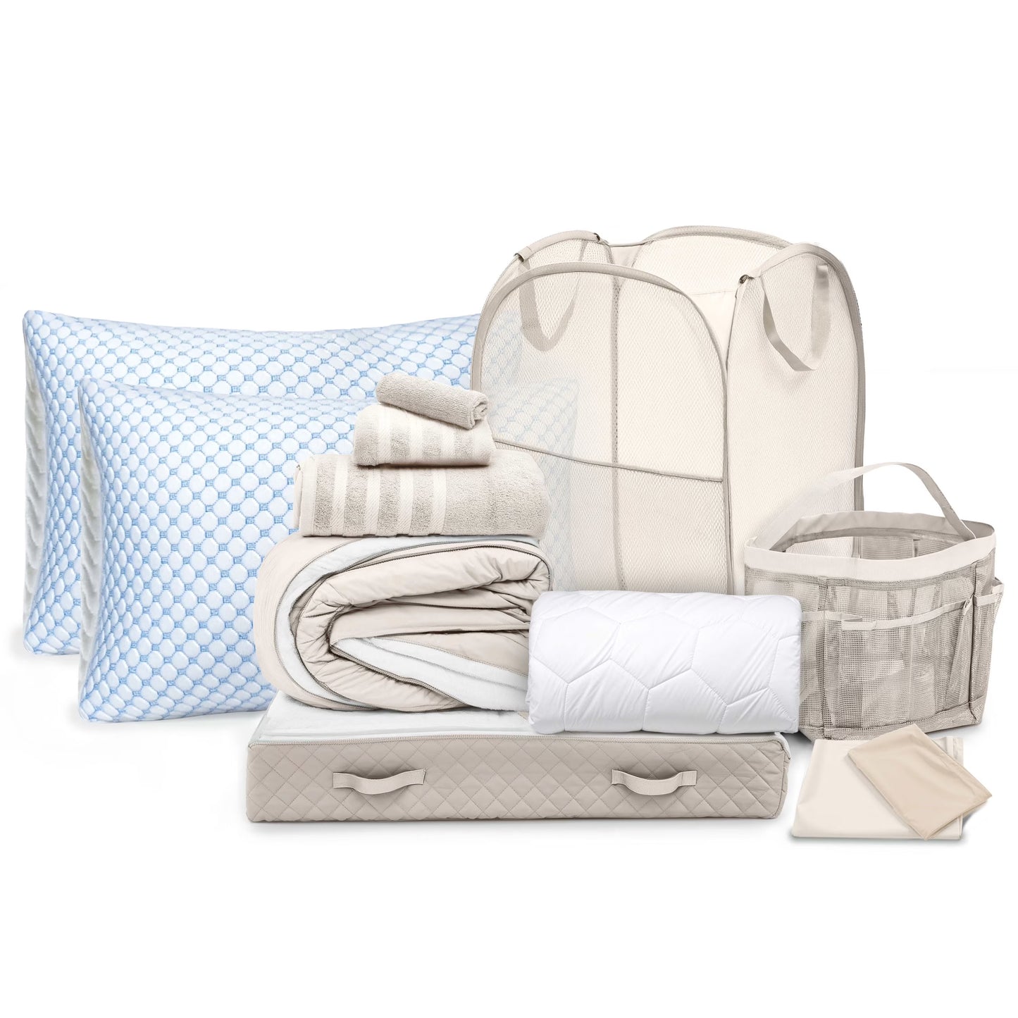 Ravure College Dorm Room Essentials Complete Set, Twin XL Comforter Set, Dorm Bedding, Twin Xl Bed In a Bag Comforter Set with All Dorm Accessories and Bedding, Grey