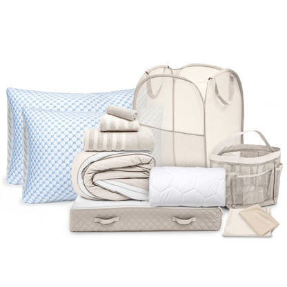 Ravure College Dorm Room Essentials Complete Set, Twin XL Comforter Set, Dorm Bedding, Twin Xl Bed In a Bag Comforter Set with All Dorm Accessories and Bedding, Grey