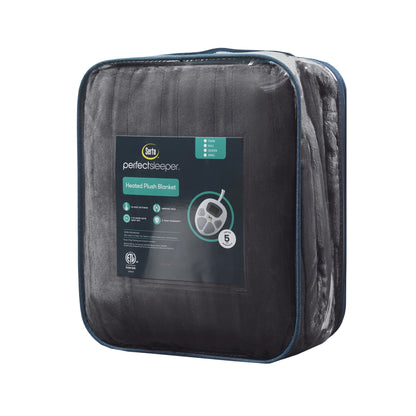 Serta Parsa Heated Throw Blanket, Electric, Multi Heat Level, Charcoal Gray, 77" X 84"