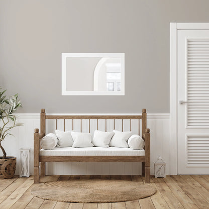 Shorewood Rectangular Wall Accent Mirror 30-Inch H X 20-Inch L, Traditional Wood Framed Living Room, Bedroom, Bathroom Vanity Mirror White Design House, 547208-WHT