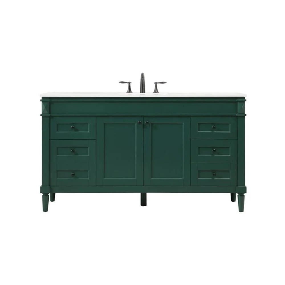 Elegant Kitchen and Bath 60 Inch Double Bathroom Vanity In Green