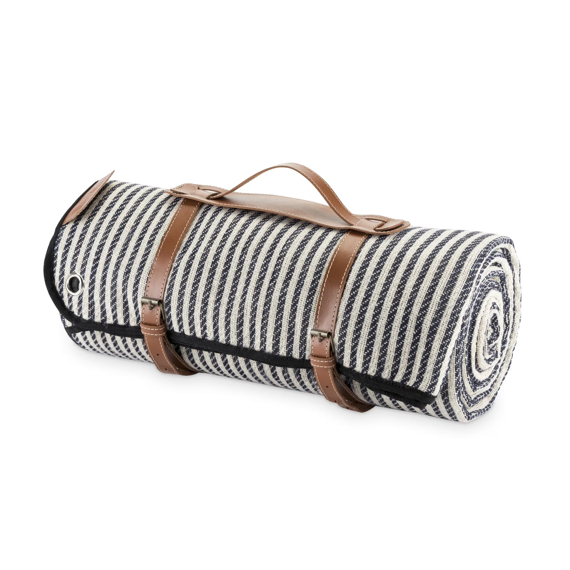 Twine Picnic Blanket - Waterproof Outdoor Blanket , Navy/White Striped 6pc