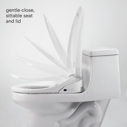 Brondell Bidet Toilet Seat S1400, Smart Toilet Seat, Dual Stainless-Steel, Self-Cleaning Nozzle With Clean Plus Technology, Endless Warm Water Bidet, Warm Air Dryer-Nightlight, Heated Seat, Elongated