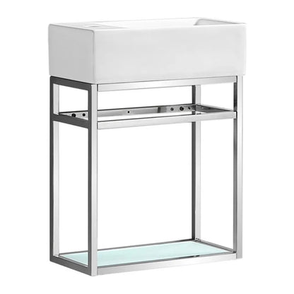 Pierre 19.5 Single, Open Shelf, Chrome Metal Frame Bathroom Vanity