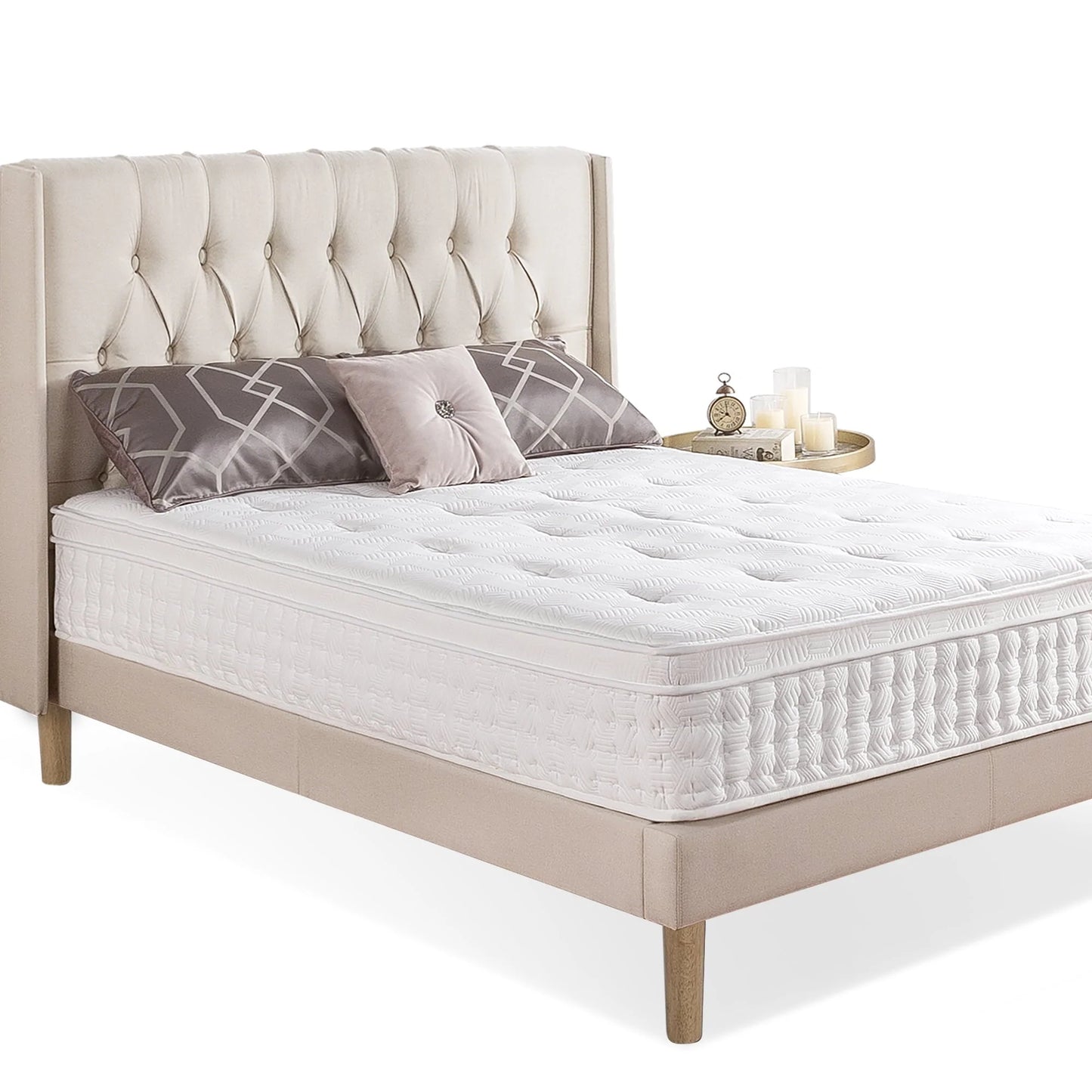 Zinus Euro Top 12" Hybrid Mattress - Comfort Foam and Pocket Spring, Queen