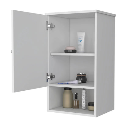 Carrizo Medicine Cabinet In Melamine with One Door,White,White Melamine Bath Faucets Bathroom Storage