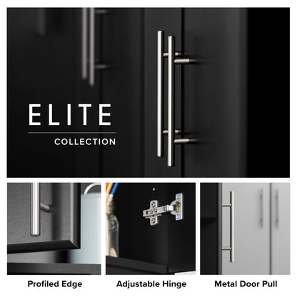 Prepac Elite 16" Storage Cabinet, Black Storage Cabinet, Bathroom Cabinet, Pantry Cabinet with 2 Adjustable Shelves, 16" D x 16" W x 65" H, BEB-1664