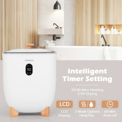 Costway 20L Upgraded Towel Warmer for Bathroom with PTC Heater & 2 Fragrant Disc Holders