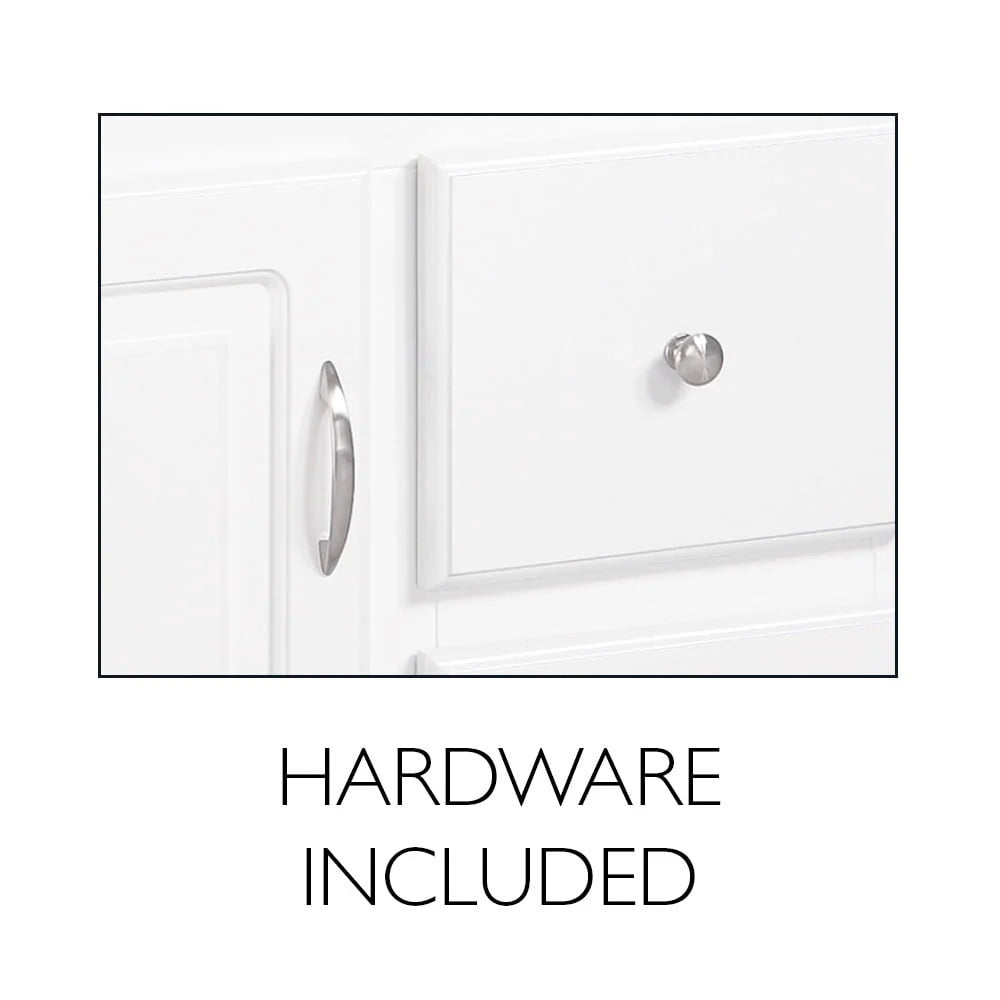 Design House 586925 Brookings 24x18 Unassembled Modern 2-Door Shaker Bathroom Vanity Cabinet Only, White