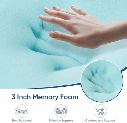 Memory Foam Mattress Topper King Size, 3 Inch Gel Infused Cooling Mattress Pad with Breathable Bamboo Cover, Pressure Relief & Machine Washable Bed Topper 76"x80" Gray