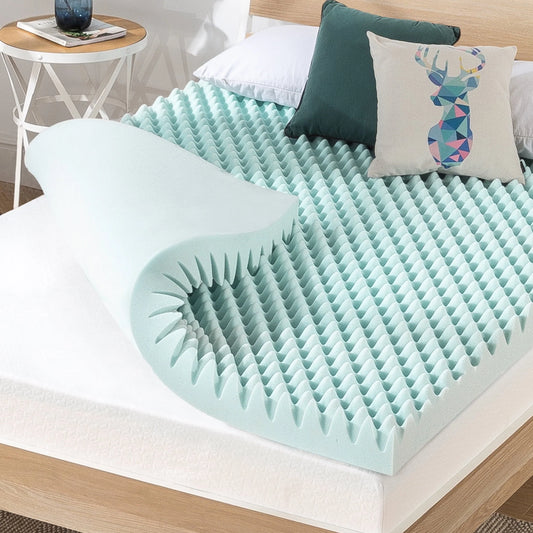Mellow 4" Cooling Gel Egg Crate Memory Foam Mattress Topper, Queen