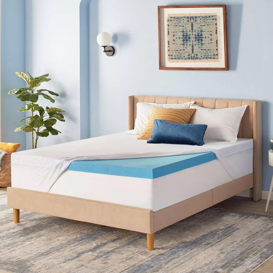 Serta 3" Cool Nights Gel Memory Foam Mattress Topper Queen