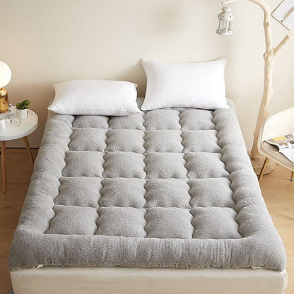 Vfedsrsge 3D Velvet Thickened Foldable Mattress - Twin/Full/Queen Size, Soft Floor Futon for Dorm, Guest, RV, Yoga & Ki-ds Play - Rollable Space Saving Mattress Topper