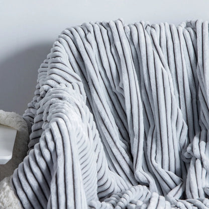 DISSA Sherpa Fleece Blanket Soft Grey and White Throw Blanket Cozy Plush Blankets for Couch Sofa Bed,51"x63"