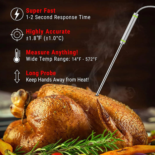ThermoPro TP17H Colour LCD Display Cooking Thermometer with 4 Temperature Probes