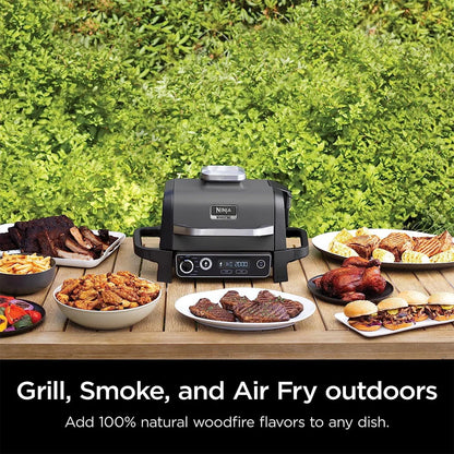 Ninja OG751BRN Woodfire Pro Outdoor Grill and Smoker with Temperature Probe (Renewed)