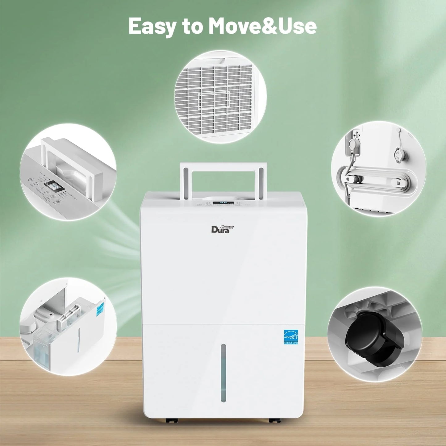 DuraComfort Dehumidifier for Bathroom Basement with Pump ,50 Pints with WIFI,up to 4,500 Sq.ft,White