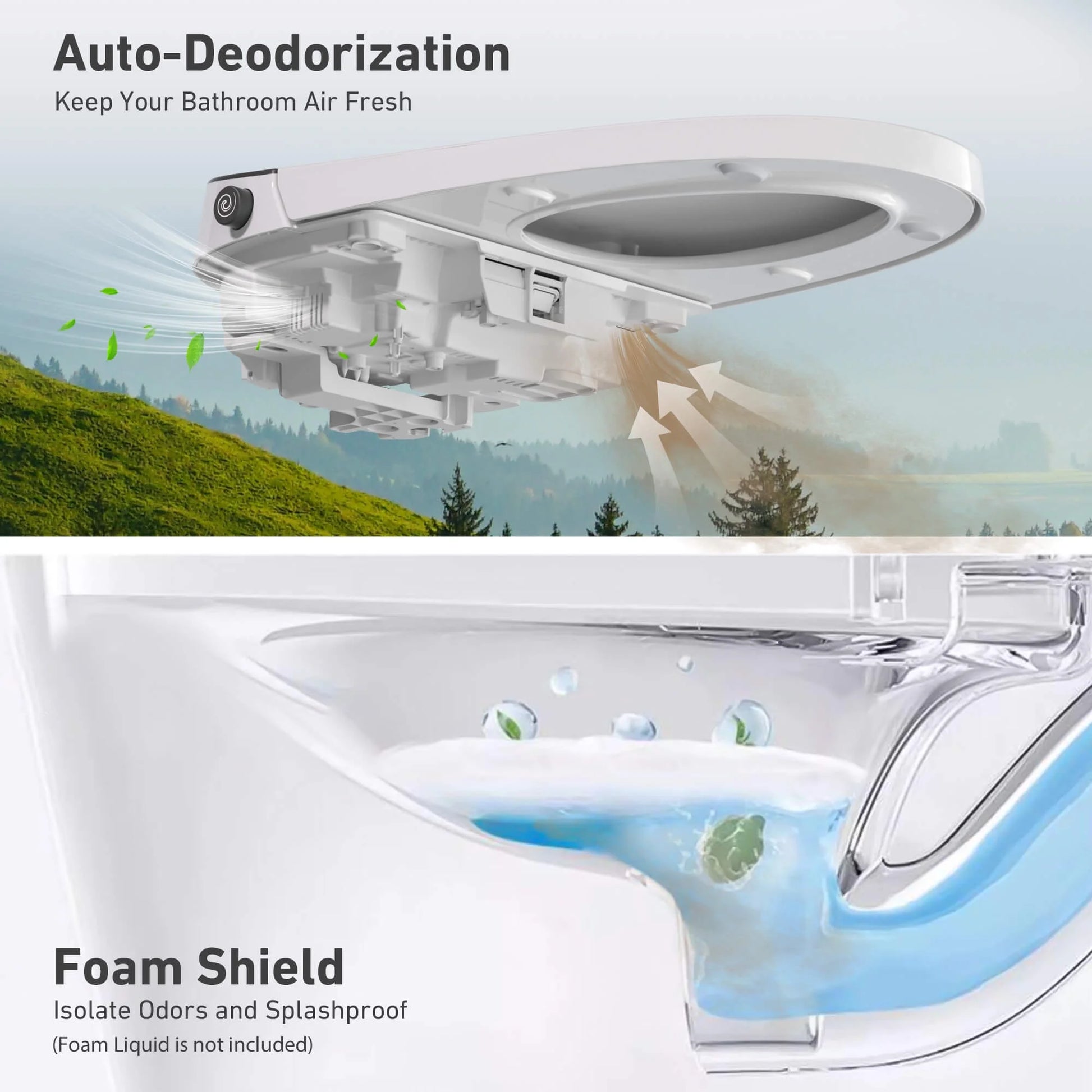WRR Smart Toilet with Tank Built In, Heated Seat Smart Bidet Toilets, Instant Warm Water, Foam Shield, Sensor to Open/Close/Flush, Pump-assisted, Blackout Flush, LED Display(Premium)