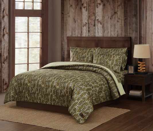 Mossy Oak Bottomland Microfiber Full Size Bed in a Bag Microfiber Adult Bedding for Hunting Lodge or Cabin