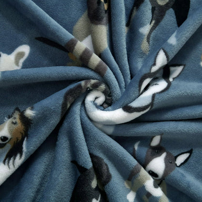 Mainstays Blue Dogs Plush Throw Blanket, Standard Throw