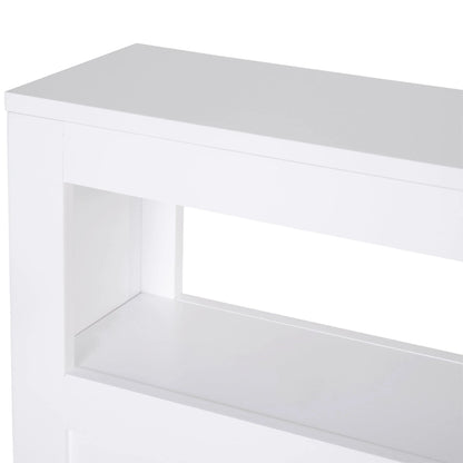 Homcom Wood Rolling Bathroom Side Storage Cabinet, White