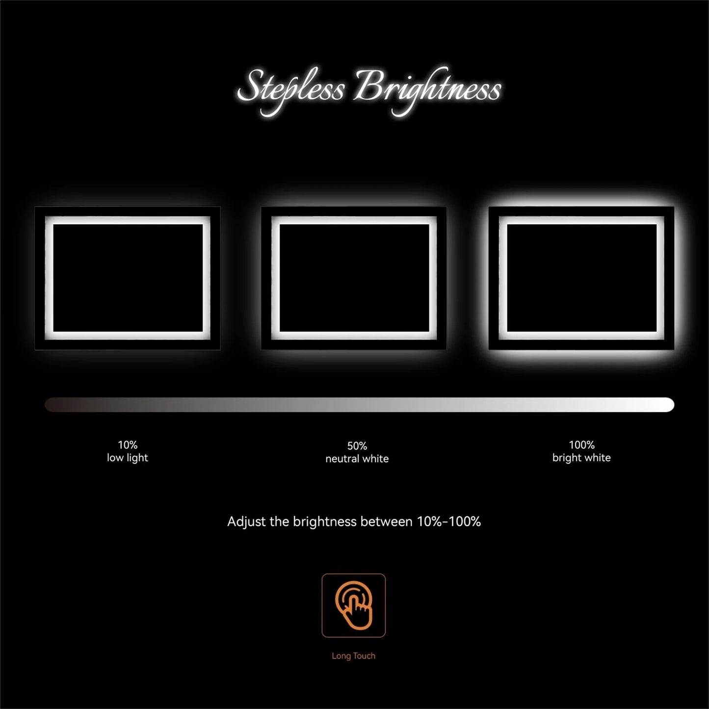 UBesGoo 32"x32'' Led Lighted Bathroom Mirror-Wall Mounted Touch Switch Illuminated Mirror,Vanity Mirrors for Home or Hotel,Silver