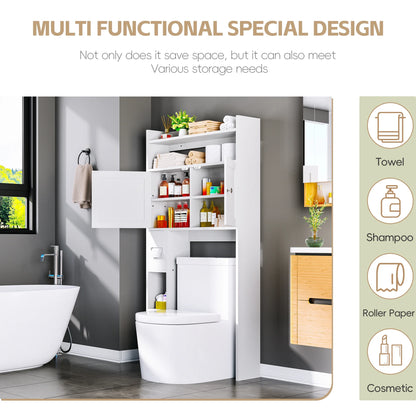 Tolead Over The Toilet Storage Cabinet with Paper Towel Holder, White