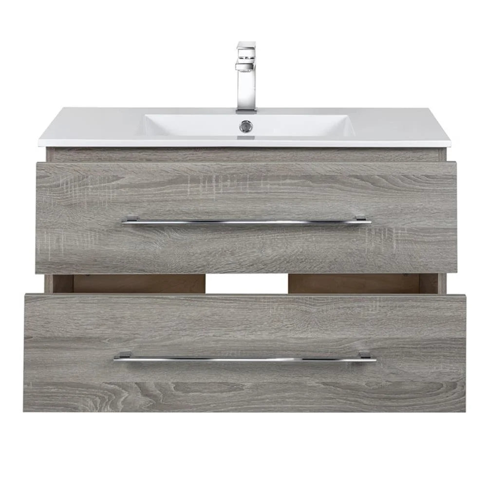 Cutler Kitchen and Bath Kato 48" Wood/Cultured Marble Bathroom Vanity in Gray