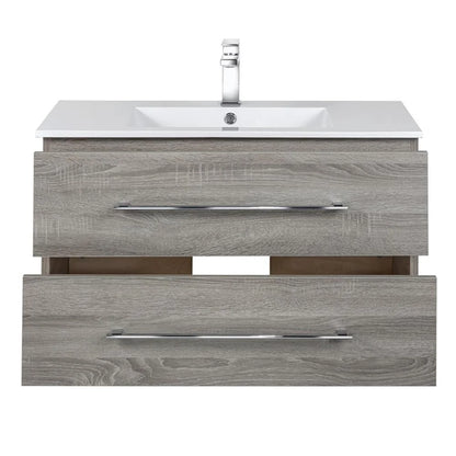 Cutler Kitchen and Bath Kato 48" Wood/Cultured Marble Bathroom Vanity in Gray