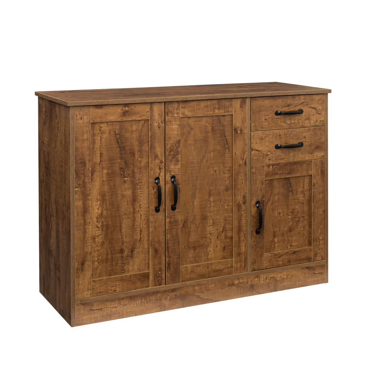 Buffet Sideboard, Kitchen Buffet Storage Cabinet Versatile Wardrobe Console Table with 2 Doors & 2 Drawers, Wood Free-Standing Pantry Cupboard with 1 Storage Cabinet for Dining Room, Oak