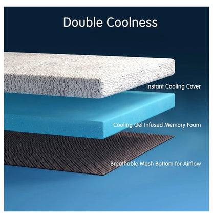 Cooling Mattress Topper King, 4 Inch Memory Foam Mattress Topper, Soft Bed Topper for Pressure Relief, Mattress Pad with Removable Washable Cover