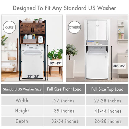 Stephan Roberts Over The Toilet Bathroom and Laundry Organizer and Storage Rack Height Adjustable Shelf, Wood