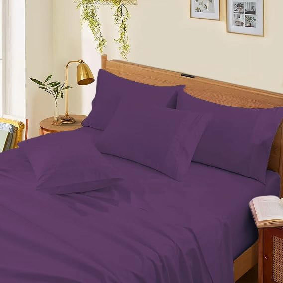 1000 Thread Count 4-Piece 100% Egyptian Cotton Bed Sheets Luxury Hotel Sheets Fits Mattress Upto 21" Deep Pocket, Twin XL Size - Burgundy Solid