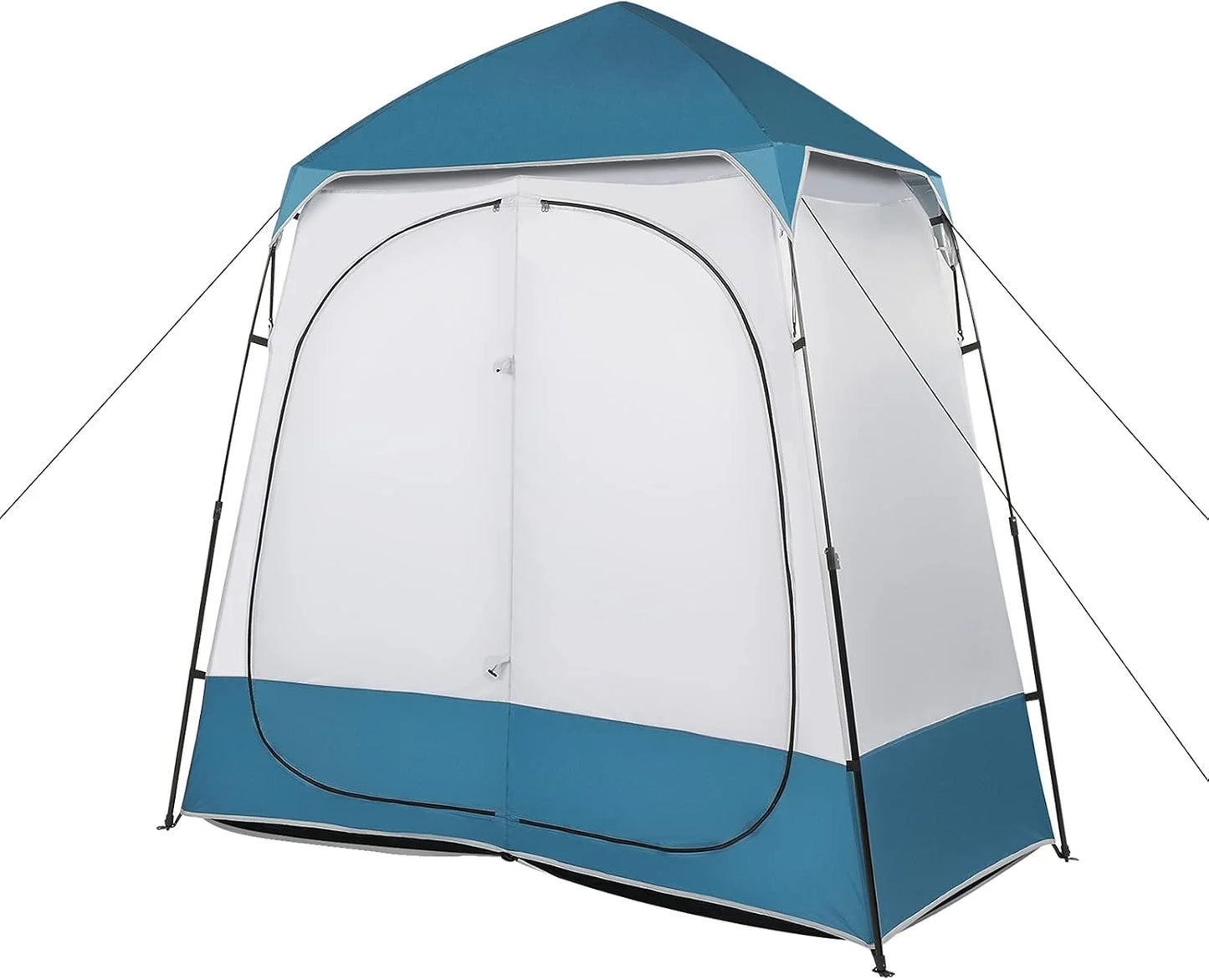 JWRWEF Oversized 2-Room Shower Tent – 7.5FT Extra-Wide Pop-Up Privacy Shelter, 5000mm Waterproof & Windproof Changing Room for Camping, Dressing, Toilet, Bathroom