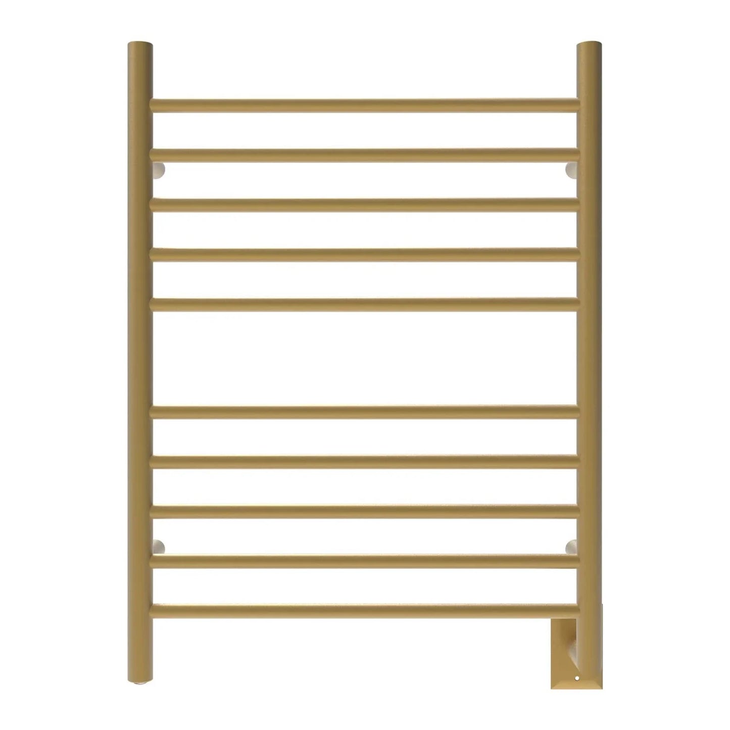 Amba Products 33.5" Gold Hardwired Straight 10 Polished Bar Towel Warmer