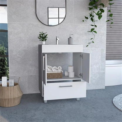 FM FURNITURE Otello Engineered Wood Single Bathroom Vanity in Black
