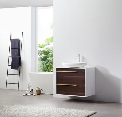Goreme 30" Smoke Gray Oak Wall Mount Bathroom Vanity