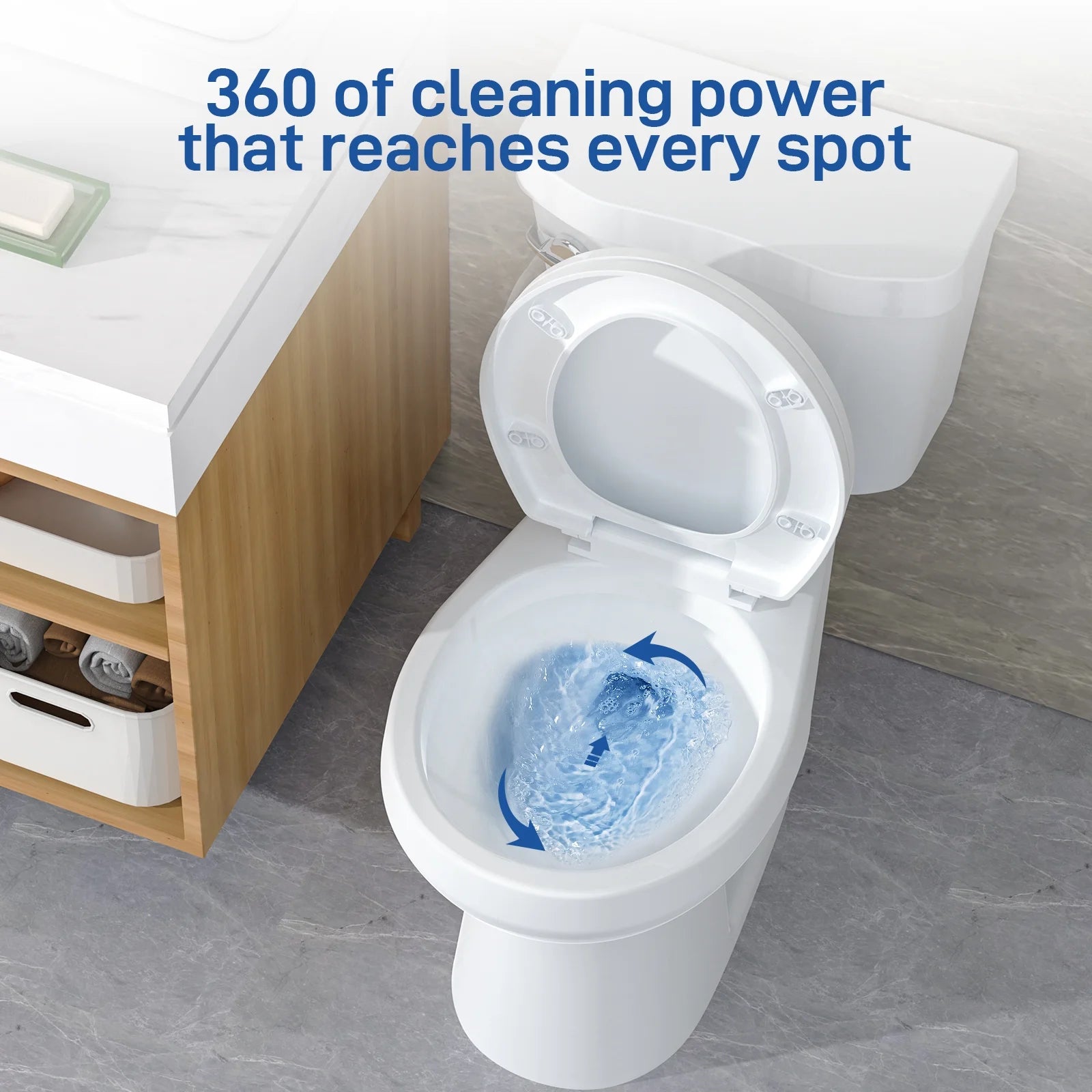 Pinypikaka Two-Piece Toilet with Toilet Seat and Wax Ring, Round Toilets for Bathrooms, 1.28 Siphonic Flush Toilet Cotton White 17", Toilet Seat Included