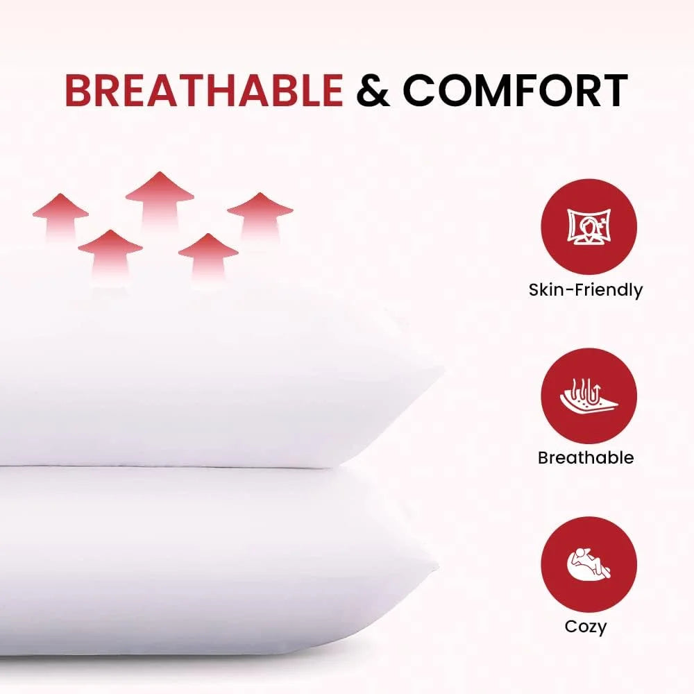 Ryotei Gel Fiber King Pillows Bulk (20x36) 12 Pack - Extra Soft Down Alternative Hotel Bed Pillows - 100% Cotton T-235 Cover, Washable, Hypoallergenic & Durable Pillows for Hotels, Resorts & AirBnB