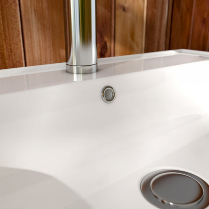 Meje 21.7x 12.5×5.3 inch Rectangle Bathroom Ceramic White Countertop Vanity Sink Glossy Finish