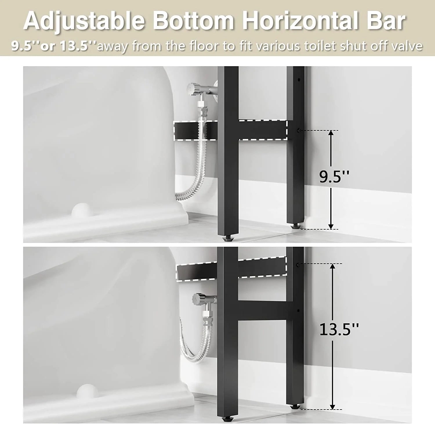 Over The Toilet Storage Cabinet, Over Toilet Bathroom Organizer, Above Toilet Storage Cabinet with Barn Doors Behind Toilet Bathroom Organizer Over-The-Toilet Cabinet (Cream White)