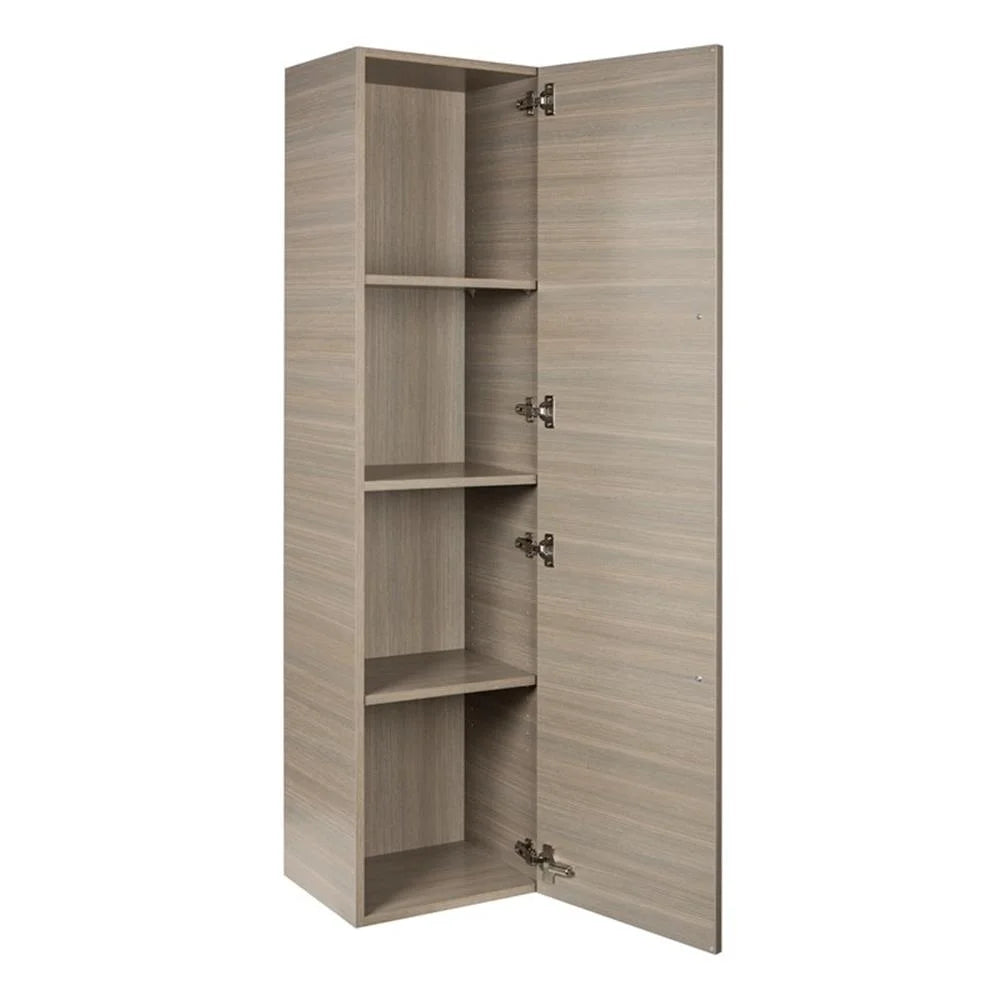 Cutler Kitchen and Bath Silhouette Modern Wood/Metal Linen Tower in Light Oak