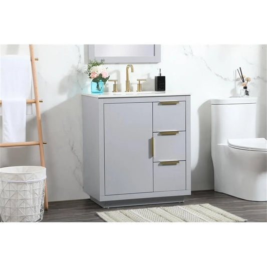 Elegant Kitchen and Bath 30 Inch Single Bathroom Vanity In Grey