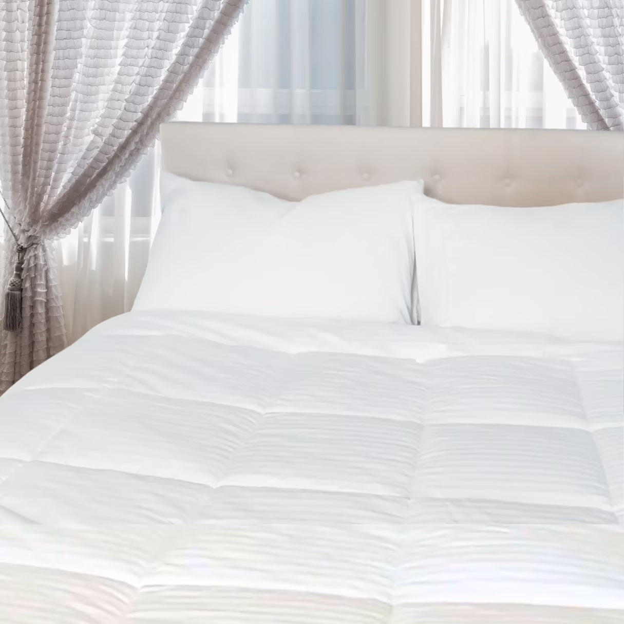 Continental Bedding Affinity All Season Down Alternative 100% Cotton Quilted Comforter Full Size Duvet Insert 76x86 Inch